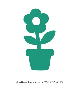 Flor de cerceta en maceta, diseño simple