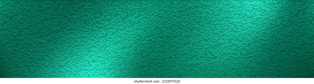 Teal Foil Background. Green Colorful Metallic Foil Texture. Turquoise Shiny Surface. Foil Paper Design For Business Banner Backdrop. Abstract Vector Illustration