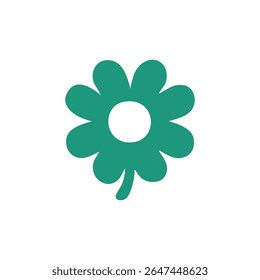 Teal four-leaf clover graphic Design