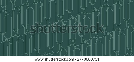 Teal geometric arch seamless pattern vector. Luxury abstract art deco background with rounded line ornament and vertical repeating design. Suitable for wallpaper, fabric, wrapping, packaging and digital paper.