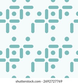 Teal Geometric Rounded Pattern on White Background