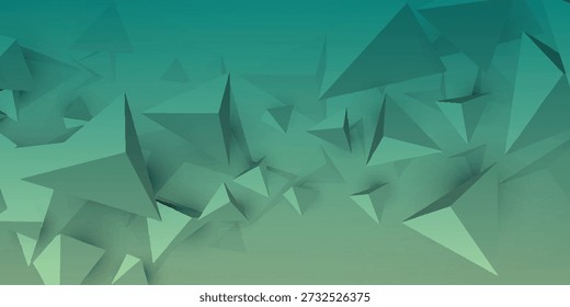 Teal Geometric Triangle Background: Abstract Modern Design With Depth, Gradient, and Shapes for Digital Projects