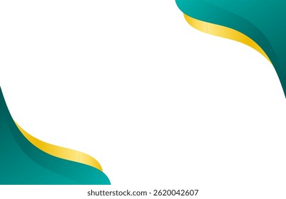 Teal and Gold Wave Borders for Certificate Frames