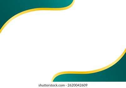 Teal and Gold Wave Borders for Certificate Frames