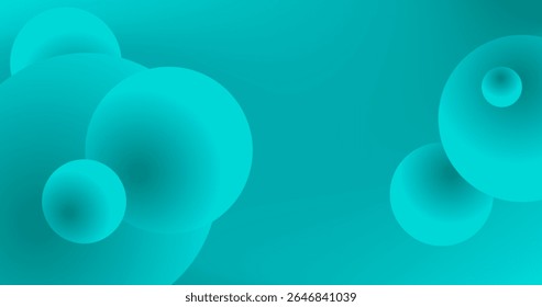 Fondo Abstractas de gradiente verde azulado con bolas de verde azulado Diseño de Fondo de pantalla de Ilustración vectorial