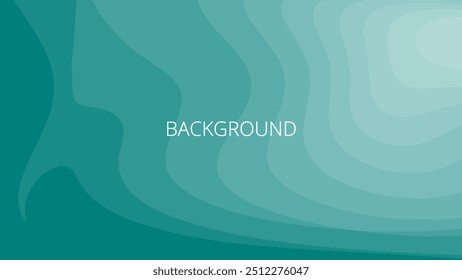 Teal green abstract background with sharp wavy lines and gradient transition, dynamic swirl shape. Inclined bends