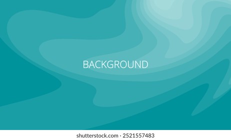 Teal green abstract background with sharp wavy lines and gradient transition, dynamic swirl shape. Inclined bends	