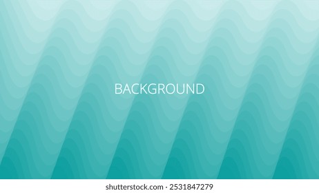 Fondo abstracto verde azulado con líneas onduladas afiladas y transición de gradiente, forma de llama dinámica. Curvas inclinadas