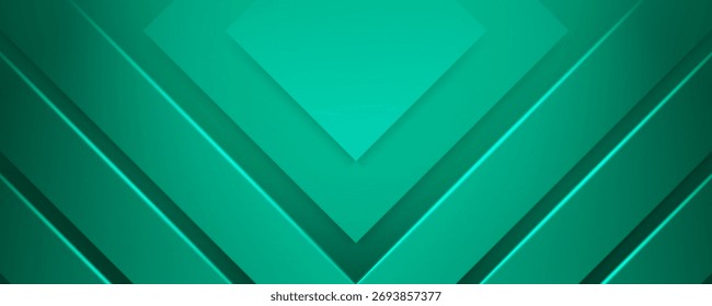 Teelgrüner geometrischer Hintergrund mit Chevron-Muster und geschichtetem Farbverlauf