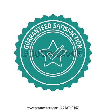 Teal guaranteed satisfaction badge with star icon Vector