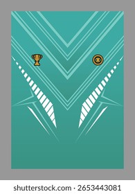 Teal Jersey with Trophy and Badge Emblems