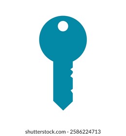 Teal Key Icon: A simple, yet striking teal key icon, perfect for representing access, security, or unlocking potential. The clean design makes it versatile for various applications.