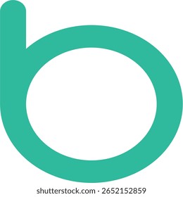 Design do logotipo da letra azul 'b' com bordas arredondadas e linhas limpas