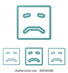 Teal line sad logo design set