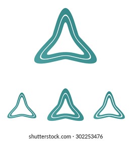 Teal line triangle logo design set