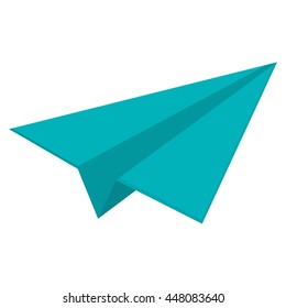 teal linear paper plane icon