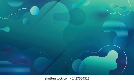 Teal Liquid color background design for Landing page site. Fluid gradient shapes composition. Futuristic design posters. Eps10 vector.