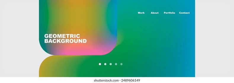 Teal Liquid color background design for Landing page site. Fluid gradient shapes composition. Futuristic design posters. Eps10 vector.