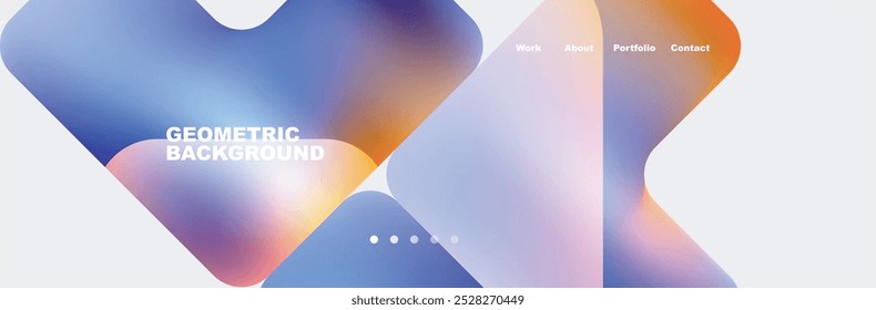 Projeto de fundo de cor azul líquido para o site da página de aterrissagem. O gradiente de fluido molda a composição. Cartazes de design futurista. Vetor Eps10.