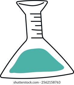 Teal Liquid in Simple Chemistry Beaker Vector