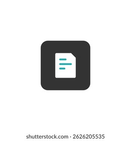 Icono de lista verde azulado en forma redondeada oscura