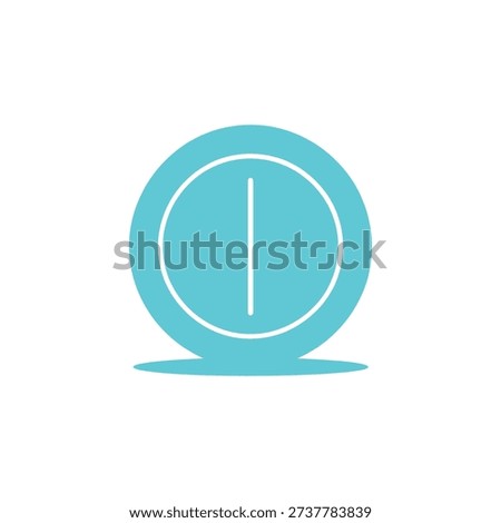 Teal pause button with white outline teal white outline