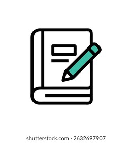 Teal Pen Icon Symbol on White Background Design
