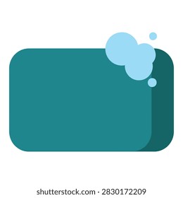 A teal rectangle with blue bubbles floating on top right corner, evoking a clean soap concept with a calming and serene mood, perfect for design and branding projects.