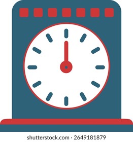 Ícone de cronômetro vermelho azul Design plano Simples Relógio Gerenciamento Dispositivo Medição Ferramenta vetor