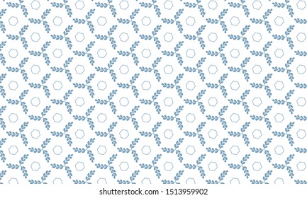 Teal Rock Soapwort Flower with Hexagonal Pattern Background