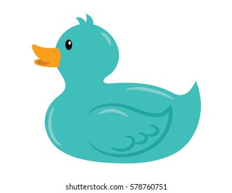 Teal Rubber Duck Bath Time Toy