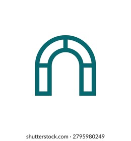 Teal segmented arch or bridge tunnel icon.