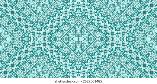 Teal Swirl Pattern Seamless design