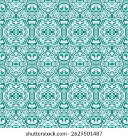 Teal Swirl Patrón Diseño sin fisuras