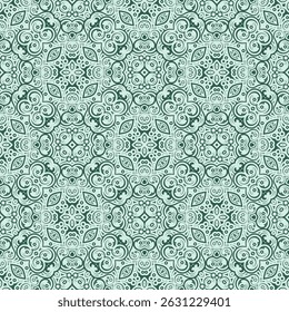 Teal Swirl Pattern Seamless design