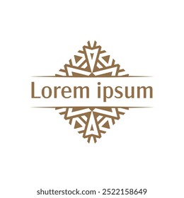 Teal Symmetrical Floral Emblem with Bold Corners Suitable for high end packaging