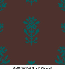 Teal Symmetry Pixel Pattern vector