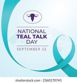 Teal Talk Day design template good for celebration usage. teal ribbon vector design. ribbon vector illustration. vector eps 10.