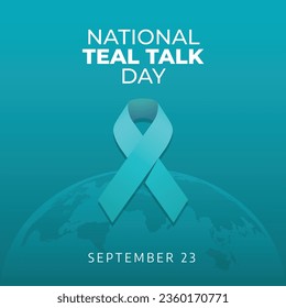 Teal Talk Day design template good for celebration usage. teal ribbon vector design. ribbon vector illustration. vector eps 10.