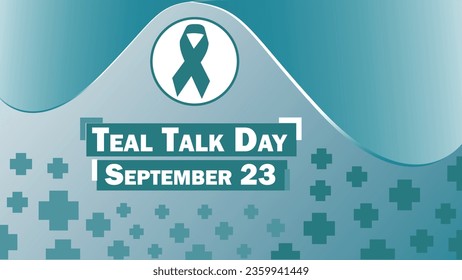 Diseño de banner vectorial del Día de la Charla Teal. Feliz 
Teal Talk Day moderno minimalista ilustración de afiche.