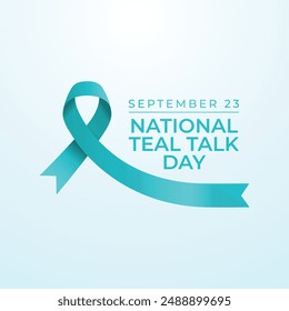 Plantilla de diseño de Vector Teal Talk Day buena para uso de celebración. Diseño del día de Teal Talk. Cinta de Vector. Diseño plano. eps 10.