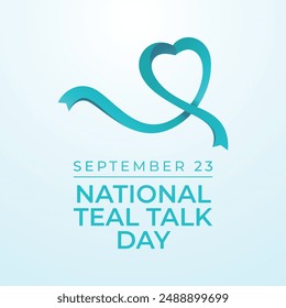 Teal Talk Day vector design template good for celebration usage. Teal Talk Day design. Vector ribbon. Flat design. eps 10.