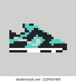 Teal Tiffany Black Silver Dunk Low Old School Puffy Skate Shoes Skateboarding Basketball Diamond 8bit Pixel Art