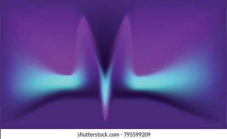 Teal tringle and bolts on violet background. Teal geometric shape vector. Blurred seamless backdrop. Violet color abstraction wallpaper. Violet, black and turquoise gradient mesh image.