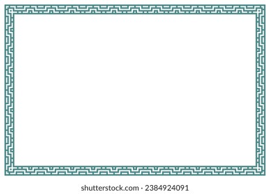 teal vintage wedding invitation card islamic page certificate border line pattern illustration frame rectangle