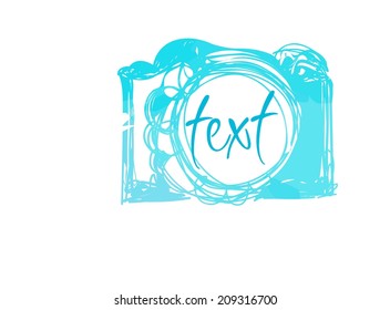 teal watercolor camera icon vector file