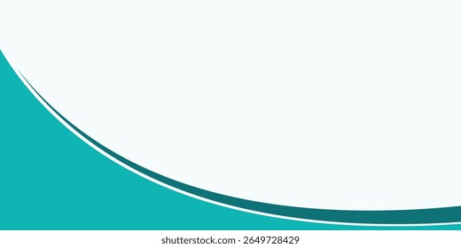 Teal Wave Abstract Background Template for Business or Corporate Banner