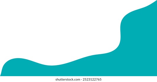 Teal wavy corner suitable for background, layout, banner. Fluid corner illustration