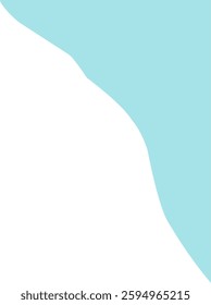 Teal wavy corner suitable for modern designs, presentations, and web graphics. corner illustration