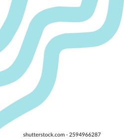 Teal wavy line corner suitable for modern designs, presentations, and web graphics. corner illustration